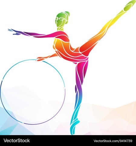 Цветные силуэты спортсменов