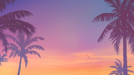 Закат с пальмами