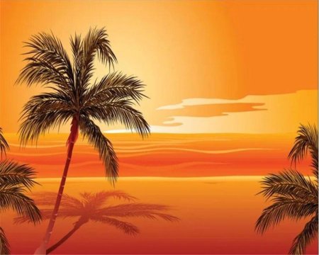 Пальмы оранжевые