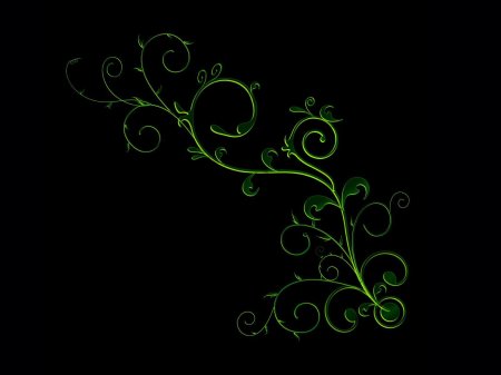 Зеленый узор на черном фоне