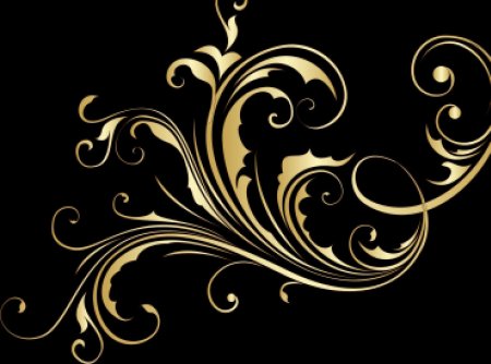 Черный фон с золотыми узорами