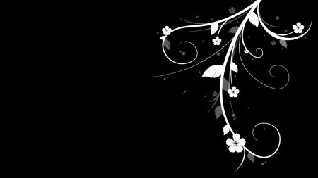 Цветочный узор на черном фоне