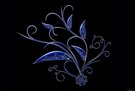 Цветочный узор на черном фоне