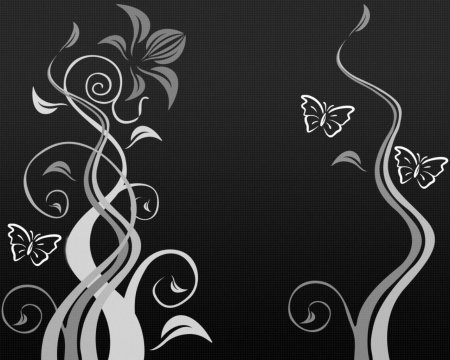 Цветочный узор на черном фоне