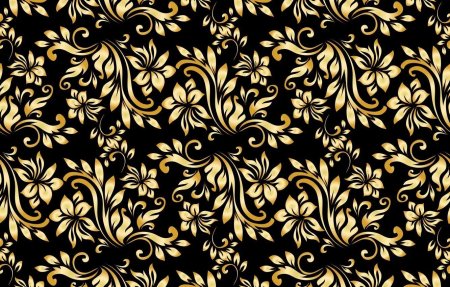 Золотые узоры на черном фоне