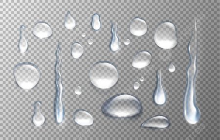 Капля воды на прозрачном фоне реалистичная