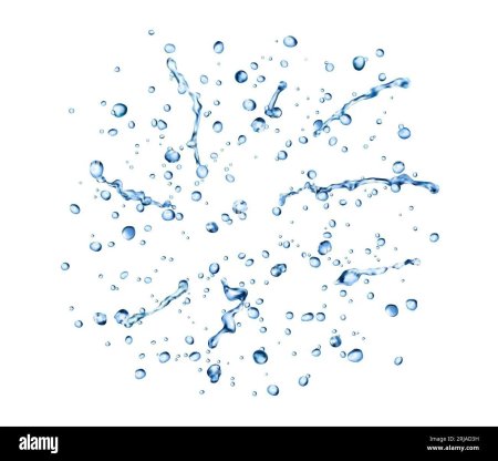 Брызги воды на прозрачном фоне