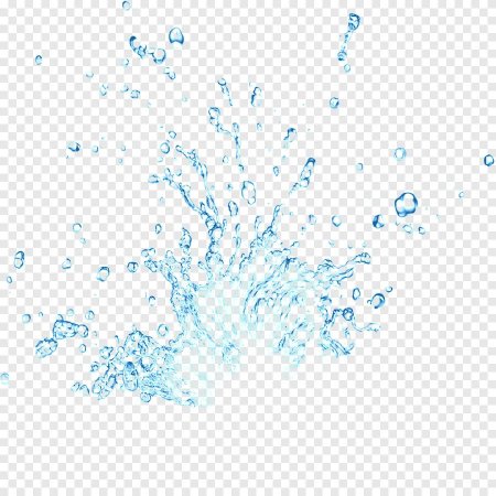 Брызги воды на прозрачном фоне для фотошопа