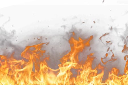 Огонь на белом фоне