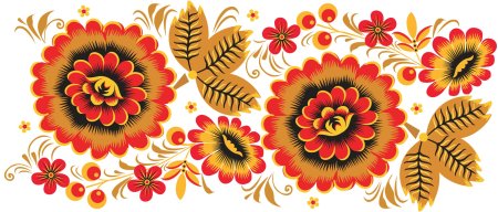 Хохломская роспись орнамент вектор