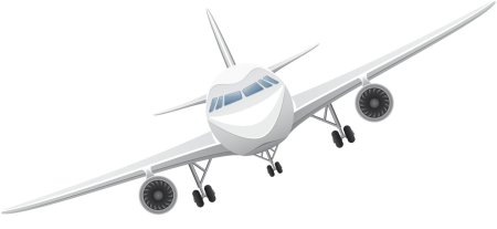 Самолет вид спереди на белом фоне