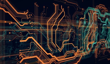 Технологичный фон оранжевый