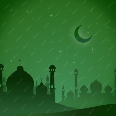 Мечеть на зеленом фоне