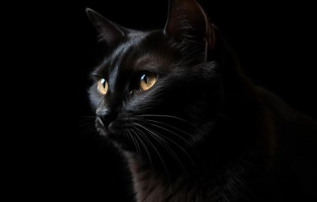 Кот на темном фоне