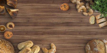 Хлеб на деревянном фоне