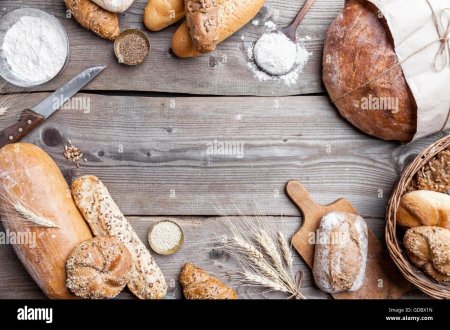 Хлебобулочные изделия вид сверху