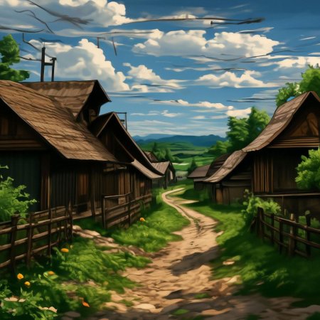 Anime village wallpaper