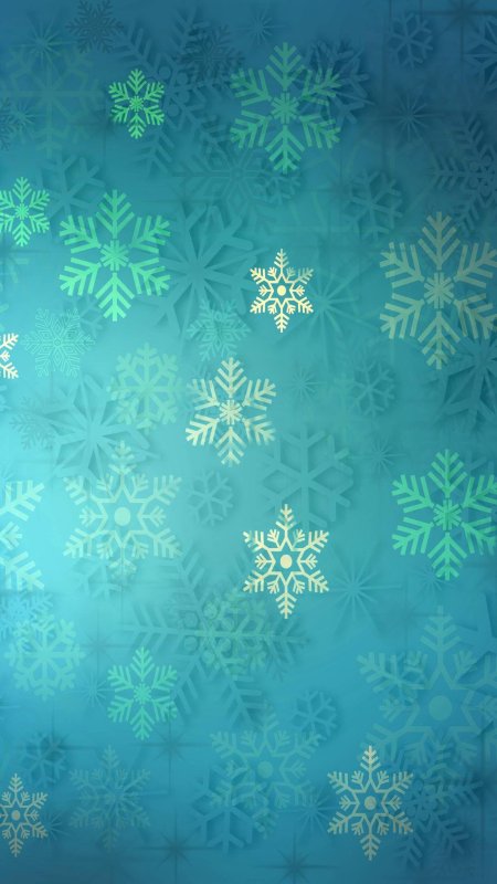 Синий фон со снежинками