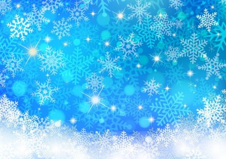 Синий фон со снежинками