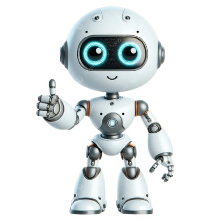 Робот на прозрачном фоне для презентации
