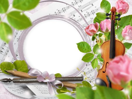 Рамка музыкальная на прозрачном фоне