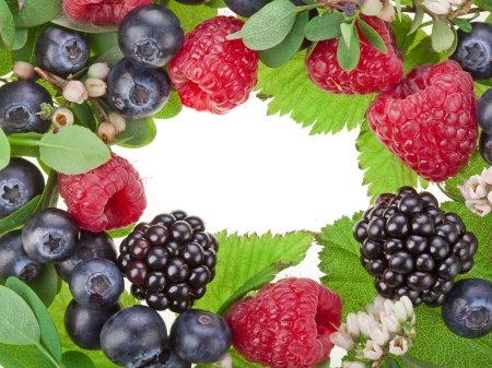 Ягоды малина ежевика черника