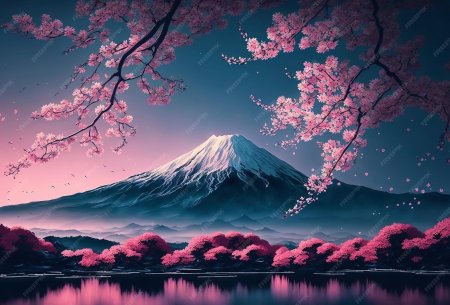Mount Fuji Purple живые обои