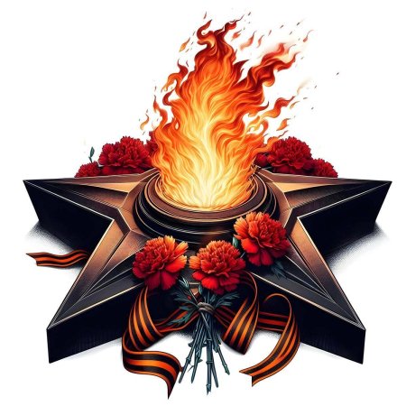 Вечный огонь и георгиевская лента