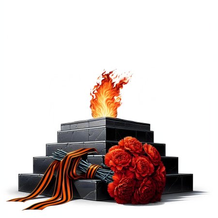 Вечный огонь без фона