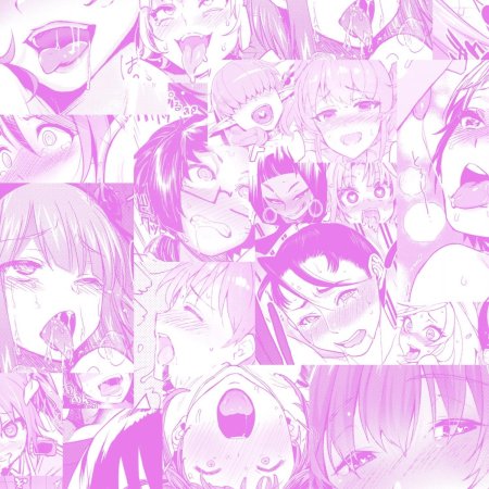 Ахегао лица коллаж