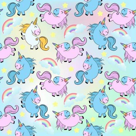 Ткань с единорогами