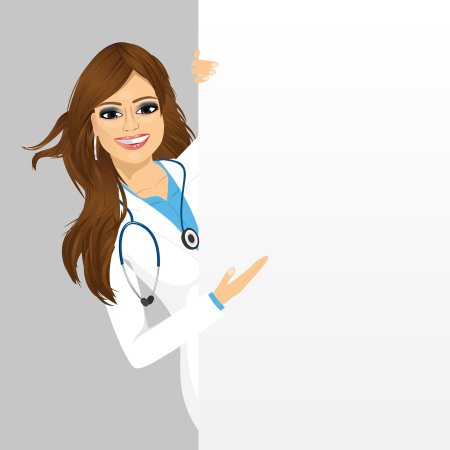 Мультяшный врач женщина