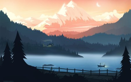 Firewatch лес река горы