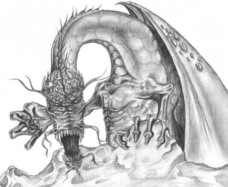 Рисунки карандашом дракон