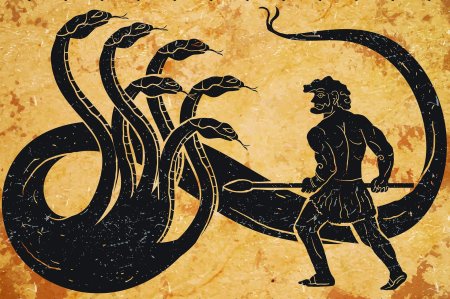 Лернейская гидра и геракл