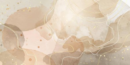 Фон акварель бежевый с золотом