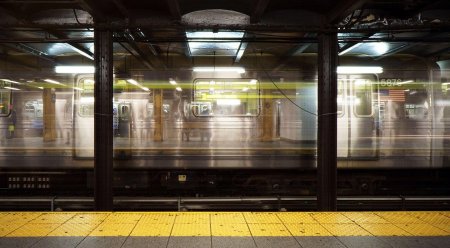 Поезд метро Нью-Йорка сбоку