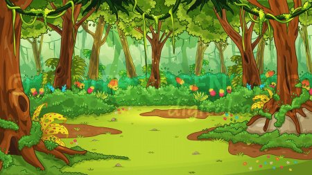 Лес мультяшный фон