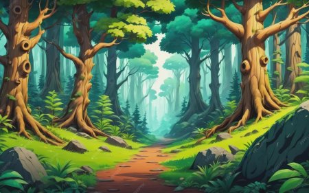 Фон леса мультяшный