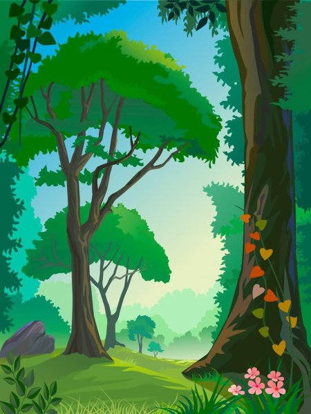 Фон леса для детей