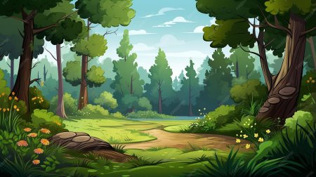 Мультяшный фон лес