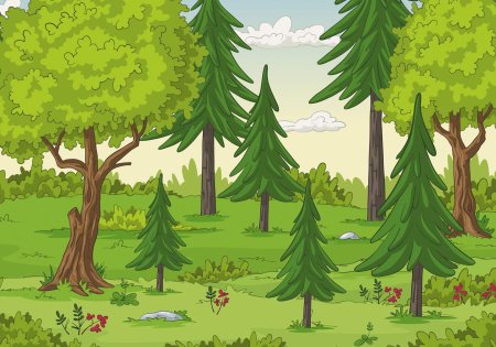 Лес рисунок