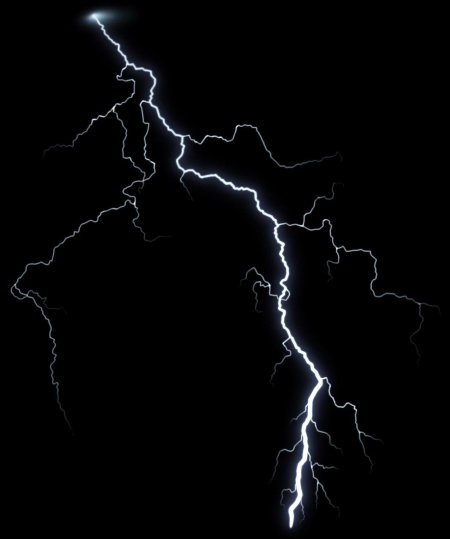 Молния на белом фоне