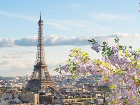 Эйфелева башня в Париже весной