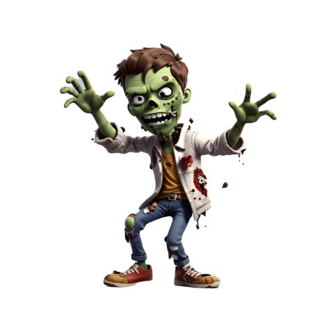 Зомби на прозрачном фоне