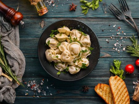 Пельмени вид сверху