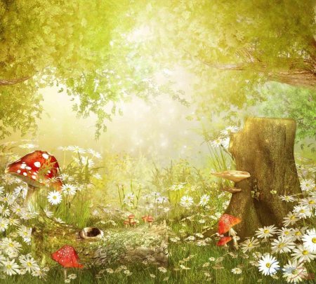 Лес сказочный фон