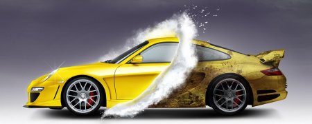 Автомойка желтая машина