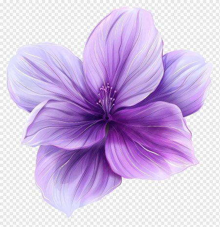 Фиолетовые цветы на прозрачном фоне