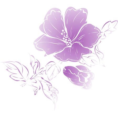 Цветочный орнамент на прозрачном фоне